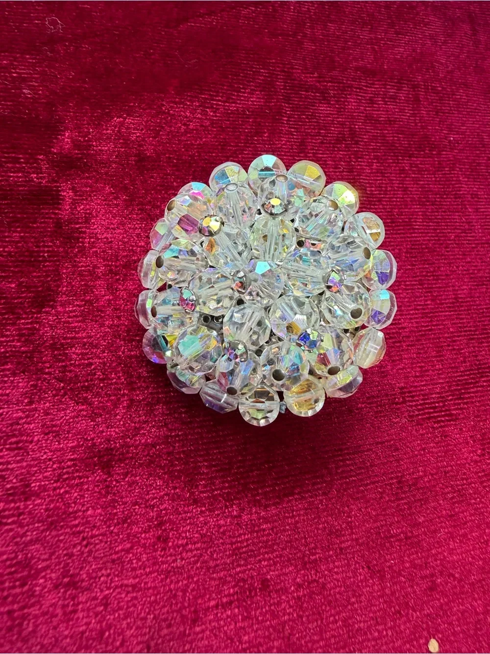 Vintage Aurora Borealis Crystal Cluster Brooch